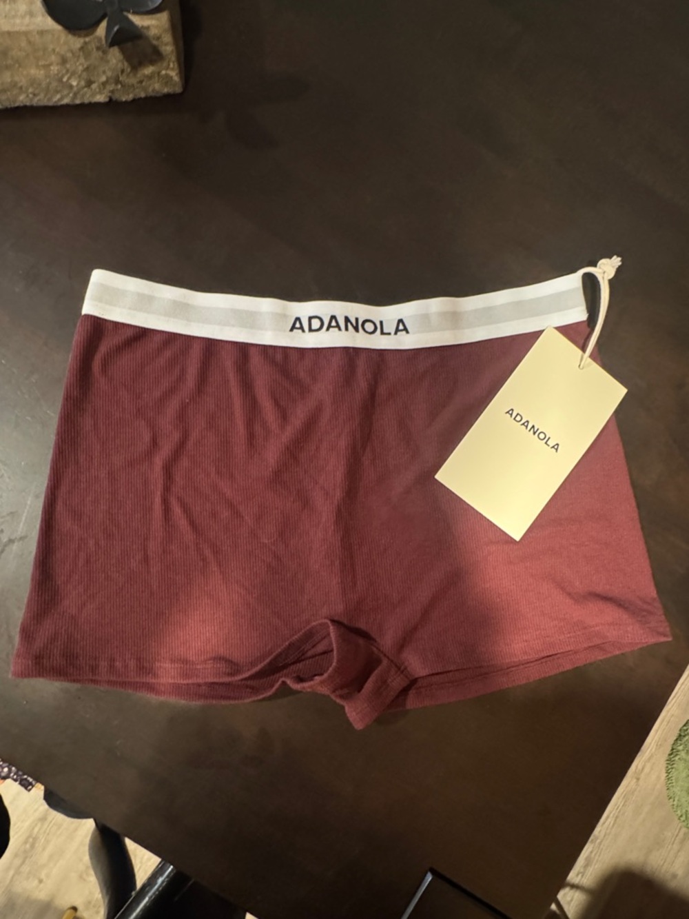 Adanola | Womens Branded Ribbed Boxer in Maroon NWT - Picture 5 of 11